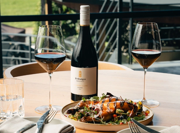 Bimbadgen Shiraz served with a seasonal main course at Esca Restaurant in the Hunter Valley